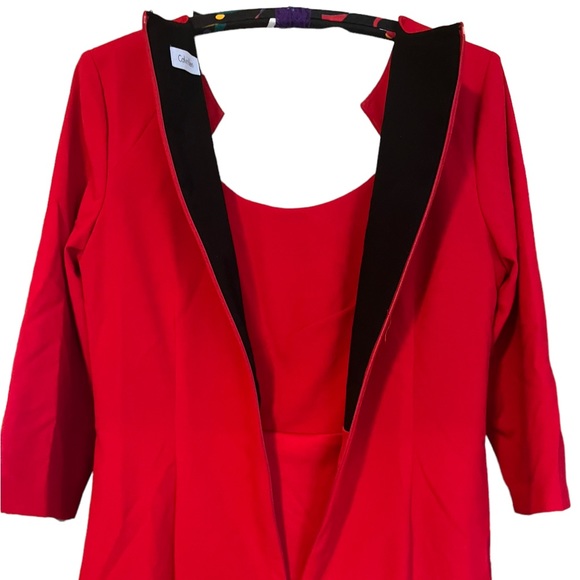 Calvin Klein | Women’s Vintage Red Midi Dress Size 10 - Picture 3 of 6
